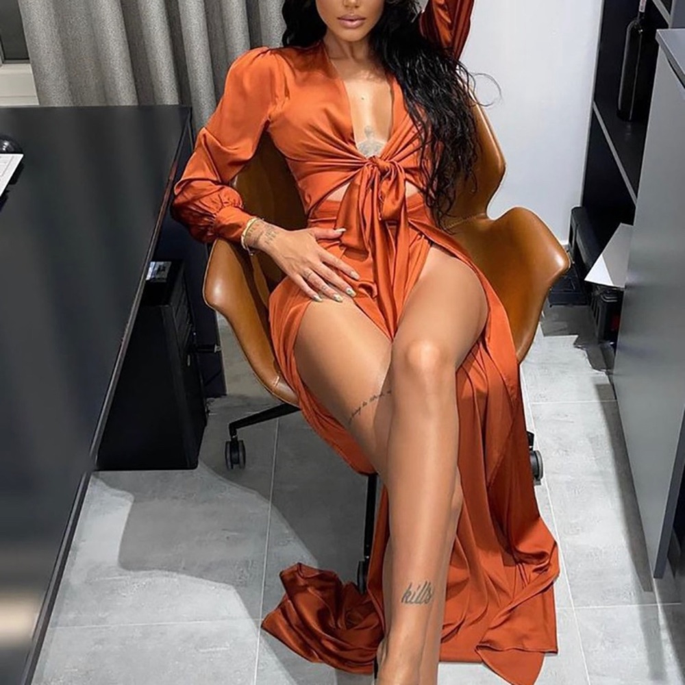 satin maxi dress